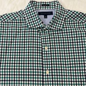 Tommy Hilfiger men’s 16/32-33 dress shirt blue green gingham